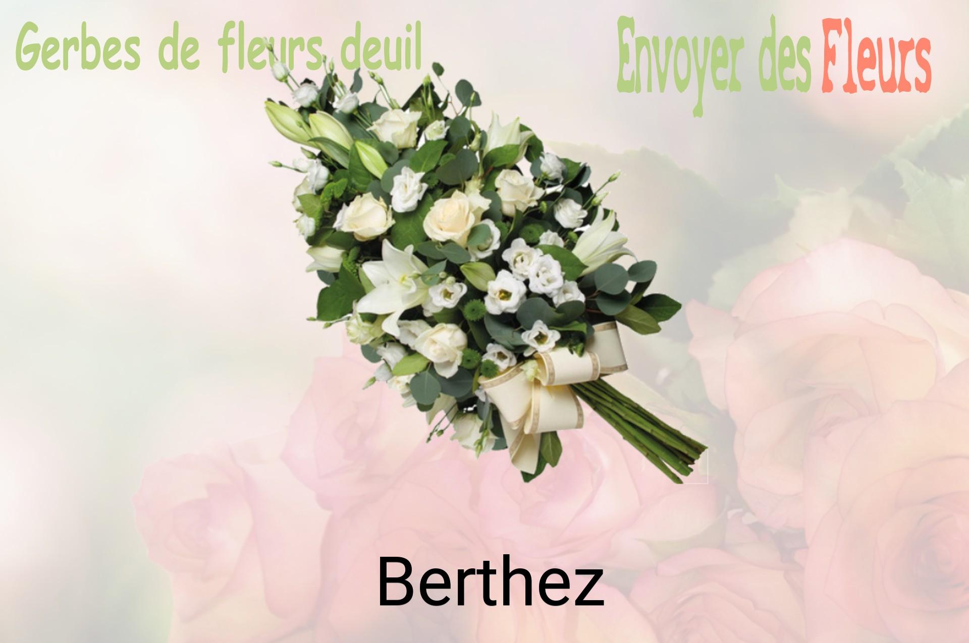 Gerbe de fleurs de deuil livrée à Berthez